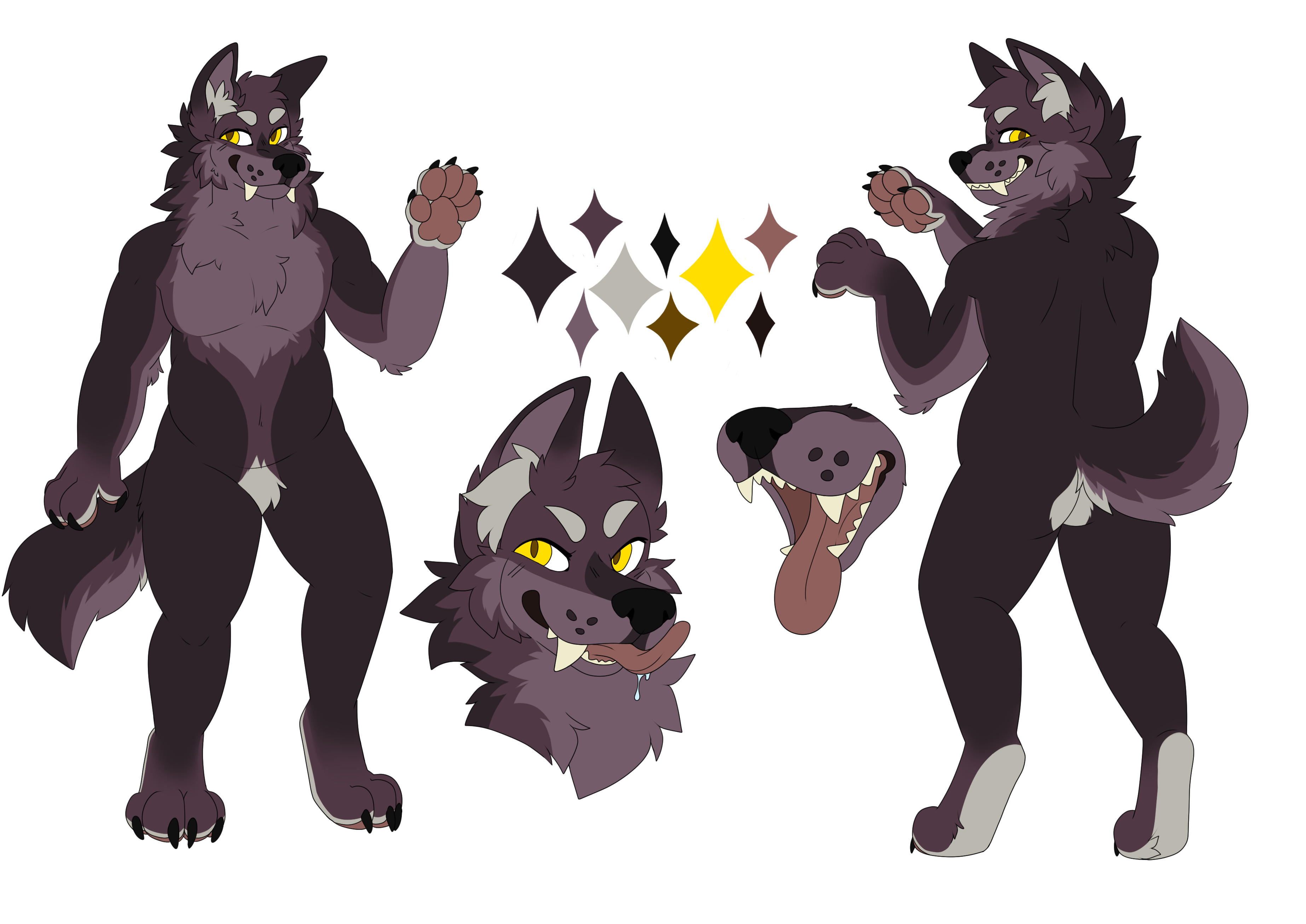 Site Header - A Fursona featuring a Dark Brown Werewolf - Fairly tall in stature with a dense build. Features extra angles of the face and maw.